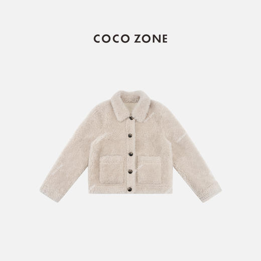 COCO ZONE 秋冬高级感翻领保暖单排扣长袖外套CC2C2172 商品图0