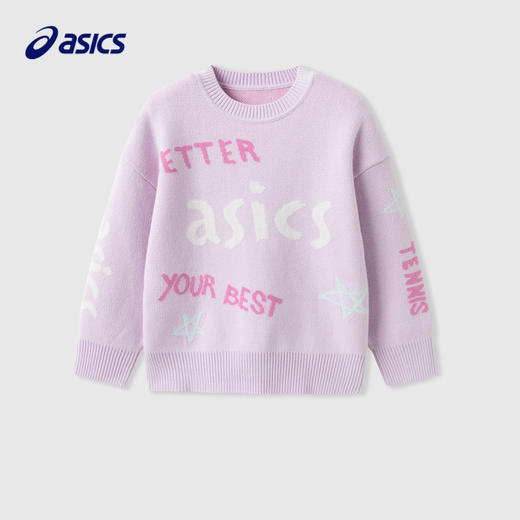 【商场同款】Asics/亚瑟士童装秋冬圆领毛衣24年新款保暖内搭运动 商品图0