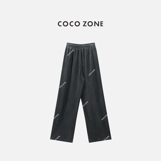 COCO ZONE 复古松紧腰休闲裤百搭显瘦直筒阔腿裤CC1C1742 商品图1