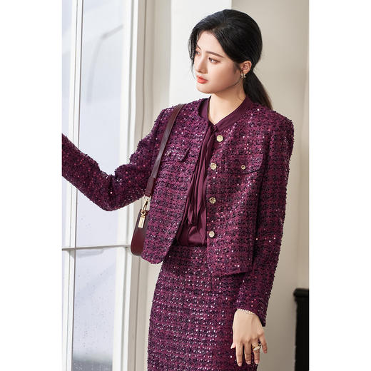 【浮光跃金小香外套】米思阳2026春季新款轻奢重工名媛风外套经典时尚气质小香风外套4075 商品图1