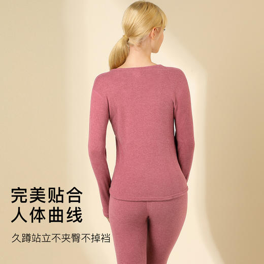 【双面暖绒】380g加厚女士保暖内衣套装秋衣秋裤女无痕圆领女士奥利保暖套装 商品图5