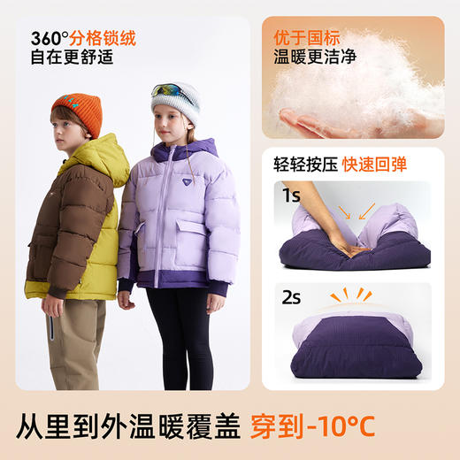 【高于国标】儿童撞色连帽户外羽绒服 PDWT2419 商品图2