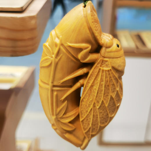 知足常乐/一鸣惊人°黄杨挂件 商品图2