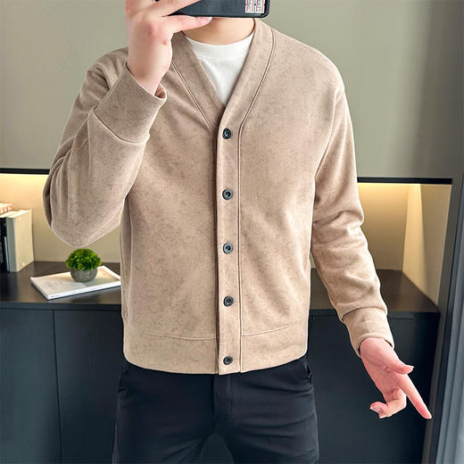 【新款DH】大依优型大码男装休闲潮流开衫纽扣V领夹克外套 商品图8