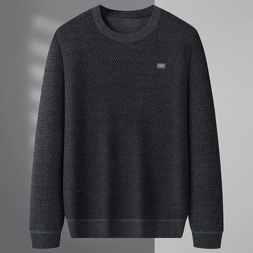 【加绒】【新款DWP】大依优型大码加绒卫衣圆领长袖加肥加大休闲运动上衣男打底衫胖子 商品图1