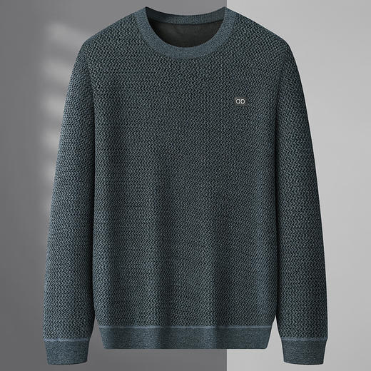 【加绒】【新款DWP】大依优型大码加绒卫衣圆领长袖加肥加大休闲运动上衣男打底衫胖子 商品图0