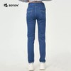 波顿浅蓝色牛仔裤女春秋季窄脚修身显瘦百搭小脚长裤子LE235320 商品缩略图2