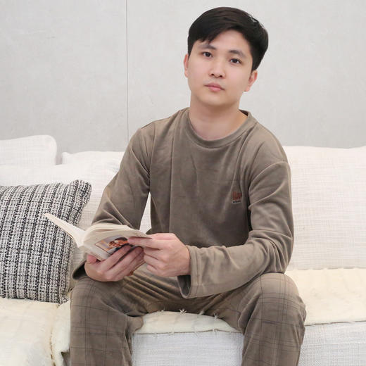 【169元1套】秋冬男士舒绒家居服套头套装-2243229 商品图0
