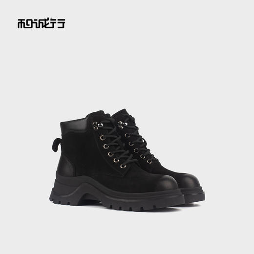 和诚行 2024秋冬新款百搭英伦风厚底短靴女复古时尚马丁靴2020012 商品图4