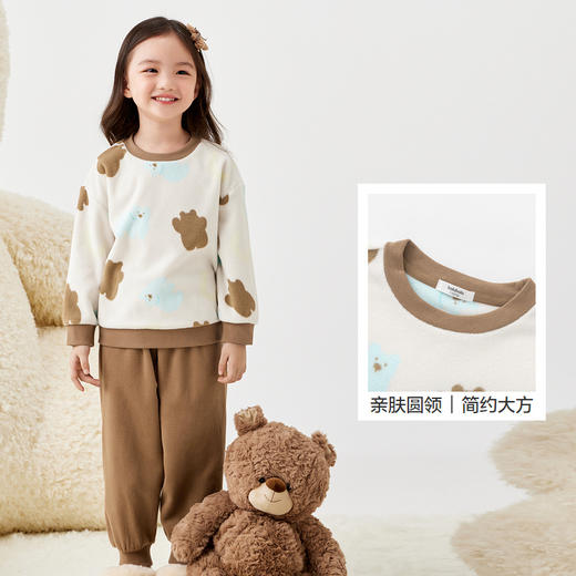 巴拉巴拉童装儿童套装冬季加厚摇粒绒小童家居服宝宝睡衣萌趣外出 商品图3