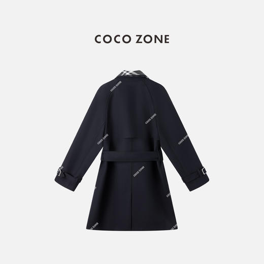 COCO ZONE 设计感格纹翻领呢子外套长袖收腰上衣CC1C2181 商品图0