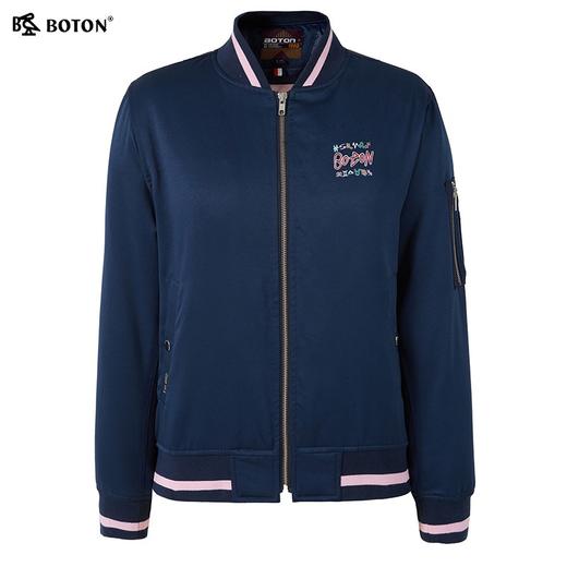 波顿春秋季女士棒球棉服潮流时尚休闲印花短外套棉袄LJ598321 商品图5