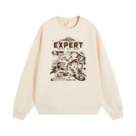 自由基地秋冬新品摩托赛事图设计印花长袖抓绒圆领套头卫衣加厚款 NMT-2186 商品图8