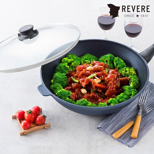 【小家电】Revere蓝宝石系列中华炒锅炒锅30cm不粘锅易清洗RWS-61130C/YK HF 商品图0