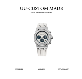 【爱彼橡树离岸型系列】 机械机芯 50米防水 女表 瑞表 37mm 白色表盘 精钢表壳 橡胶表带（SP）