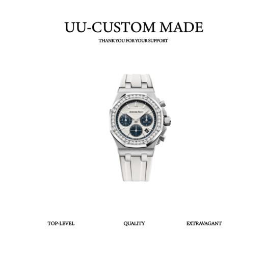 【爱彼橡树离岸型系列】 机械机芯 50米防水 女表 瑞表 37mm 白色表盘 精钢表壳 橡胶表带（SP） 商品图0