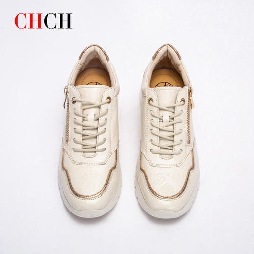 CHCH平衡鞋2024新款专柜正品运动休闲皮鞋侧拉链时尚设计女鞋 商品图1