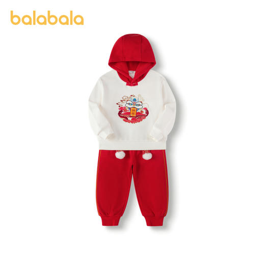 巴拉巴拉童装男童套装女童秋冬装新款加绒拜年服新中式两件套 商品图4
