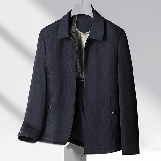【新款DSZ】大依优型大码男装翻领行政夹克加肥加大休闲夹克胖子宽松外套上衣户外 商品图3