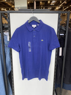 Lacoste/法国鳄鱼 男士夏季修身两粒扣翻领纯色短袖POLO衫PH4012