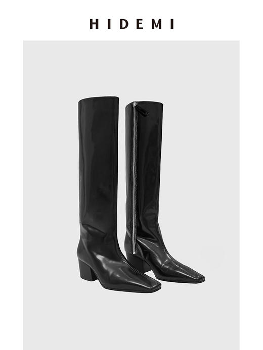 HIDEMI 【董生活同款】经典方尖头系列切尔西厚底方跟长靴马靴 商品图11