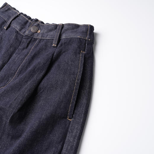 ROMI STUDIO“原味丹宁”100长绒竹节棉绳染洗水阔腿牛仔裤431XS107 商品图3