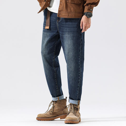 【新款DQ】大依优型大码小脚直筒牛仔裤长裤男舒适休闲简约百搭加肥加大男装潮款 商品图7
