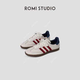 ROMI STUDIO“美式复古”甄选牛皮拼丝光牛津布撞色德训鞋 448XS049