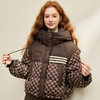 高级感老花立领连帽短款羽绒服女秋冬面包服保暖外套V0043510 商品缩略图2