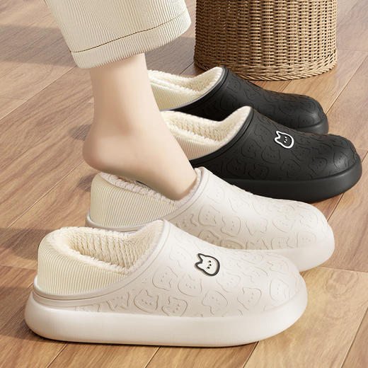 【包跟设计！行走更稳】踩屎感棉拖鞋女冬季外穿包跟情侣加绒保暖家居月子棉鞋男。ry 商品图3