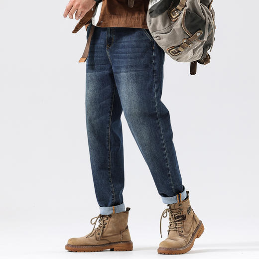 【新款DQ】大依优型大码小脚直筒牛仔裤长裤男舒适休闲简约百搭加肥加大男装潮款 商品图8