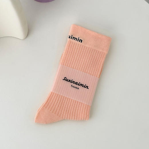 秋冬【纯色中筒袜】日系运动风字母长袜网红外穿 棉袜子ins潮 商品图12