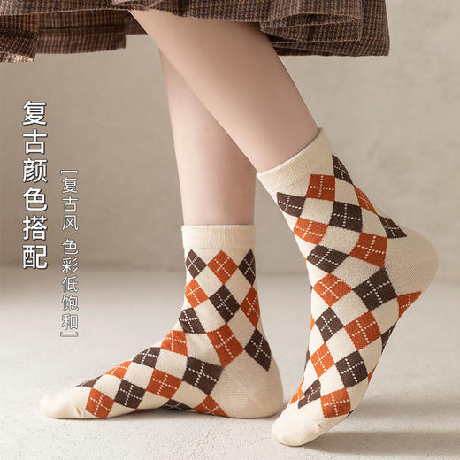 【碎花复古四季袜】袜子女秋冬中筒袜春秋棉袜吸汗袜棉袜复古四季女生袜 商品图8