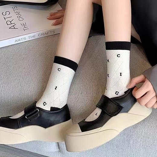 都市丽人中筒袜休闲系列精梳棉袜子女袜子LCTDG4 商品图1
