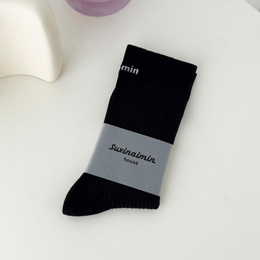 秋冬【纯色中筒袜】日系运动风字母长袜网红外穿 棉袜子ins潮 商品图9
