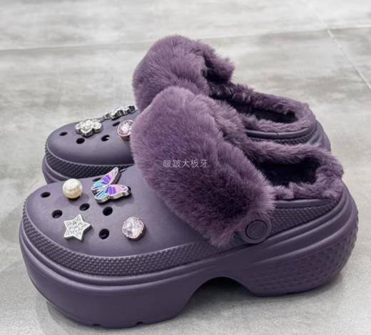 CROCS 深鸢尾紫 雪屋暖棉Clog 208546-5AS 商品图1