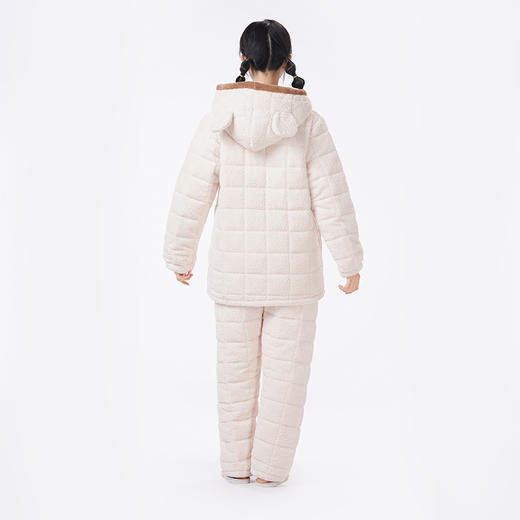 都市丽人睡衣夹棉系列长袖家居服法兰绒烂花夹棉加厚女士夹棉套装LHT1T2 商品图3