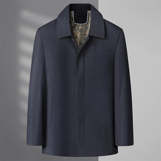 【新款DSZ】大依优型大码男装翻领行政夹克纽扣款中长款外套加肥加大休闲夹克胖子宽松外套上衣 商品图1