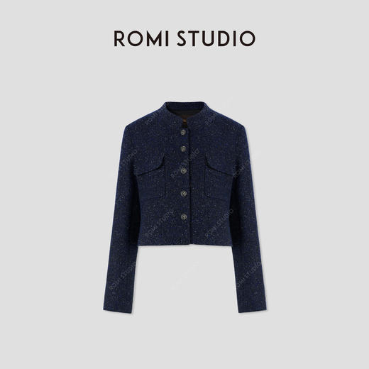 ROMI STUDIO“法式优雅”绵羊毛羊驼毛混纺花纱小香风外套 431W5087 商品图0