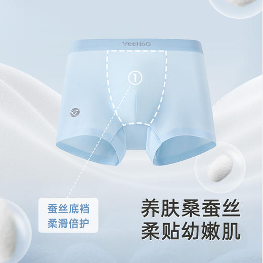 【7A抗菌+桑蚕丝】英氏青少年儿童平角内裤7A抗菌男童女童不夹四角裤中大童 商品图1