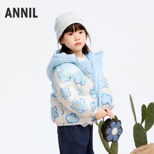 【轻暖0~10℃】女童印花短款羽绒外套冬季新款安奈儿童装实体店同款XG445749 商品图1