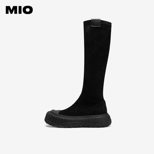 MIO米奥冬季圆头厚底弹力靴袜靴百搭增高瘦瘦靴长筒靴女M245842507 商品图1