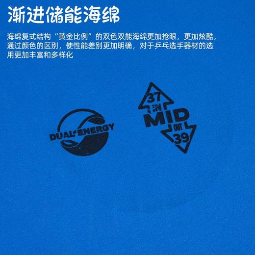 七二九729 奔腾系列 无极储能蓝白海绵  双色双能海绵粘性反胶套胶 商品图4