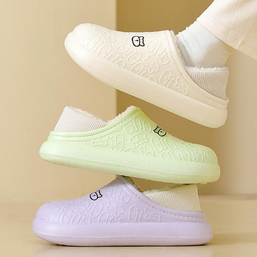 【包跟设计！行走更稳】踩屎感棉拖鞋女冬季外穿包跟情侣加绒保暖家居月子棉鞋男。ry 商品图1