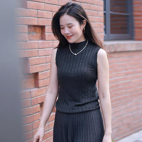 福利品*B入3 混纺竖条纹肌理打底