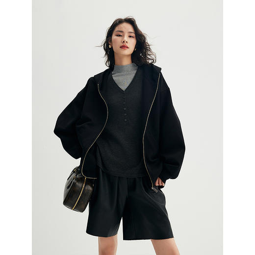 棉仓356607002-弧形口袋oversize卫衣外套 商品图1