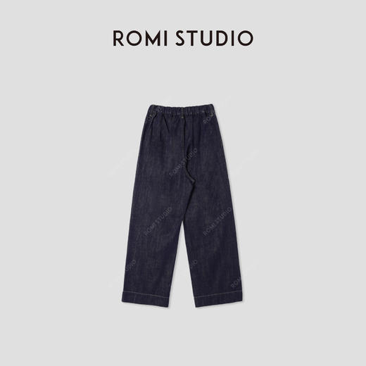 ROMI STUDIO“原味丹宁”100长绒竹节棉绳染洗水阔腿牛仔裤431XS107 商品图1