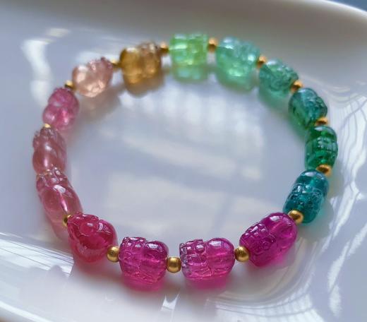 碧玺貔貅18k金手链 14.55g 10-7-6mm 商品图6