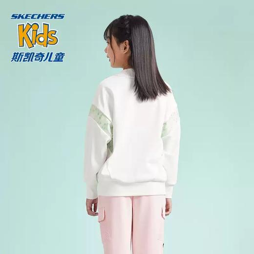 5折【自营】Skechers/斯凯奇  女童针织圆领卫衣春秋季新款儿童拼接圆领保暖上衣 P124G024 商品图1