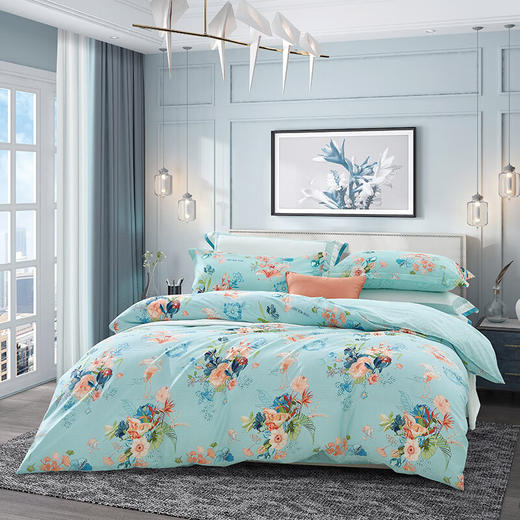 【纯棉】富安娜床单四件/花意轻尘【203*229cm】  XHR 商品图1